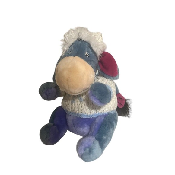 Disney Store Eeyore Snowflake Sweater Winter Holiday Christmas Plush Stuffed Toy - Picture 14 of 16